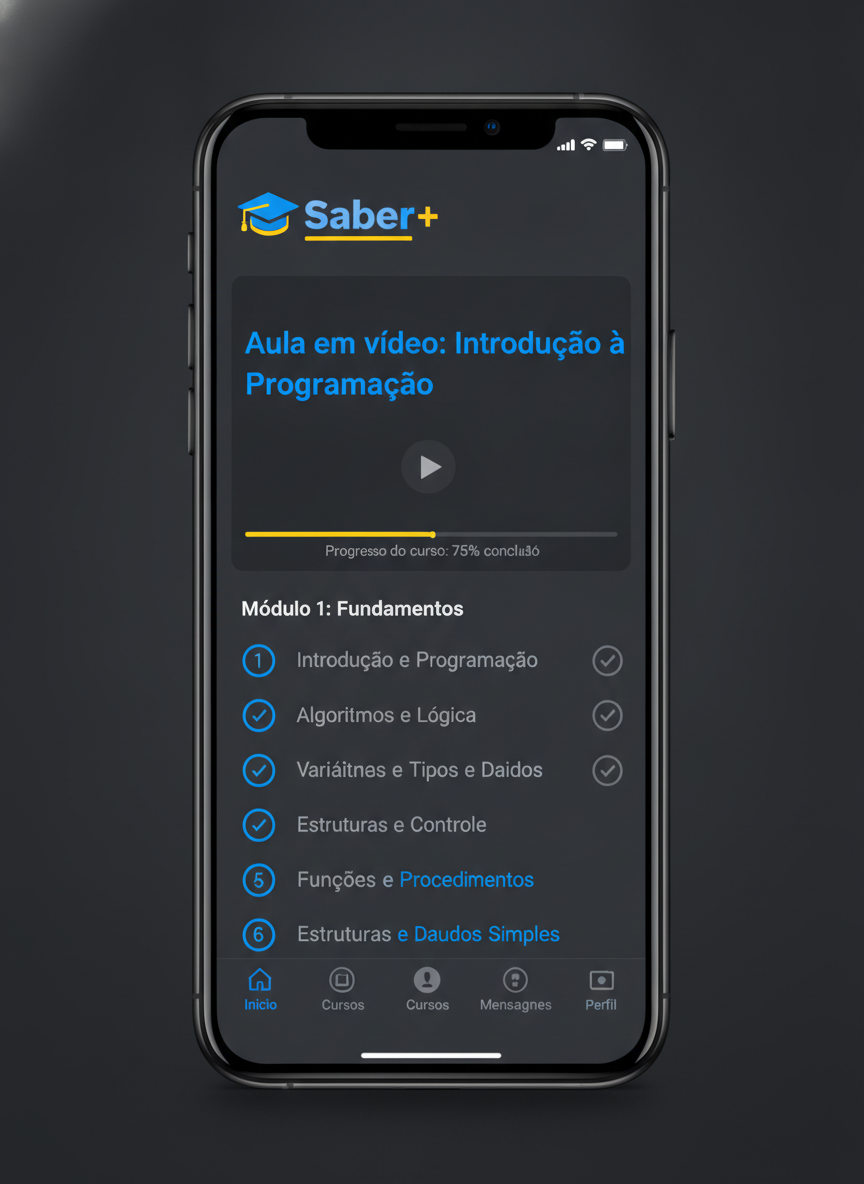 Tela 2 do app Saber+